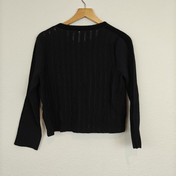 Diane Von Furstenberg Textured Cropped Wool Blend Knit Cartigan Sz Small - Picture 11 of 14